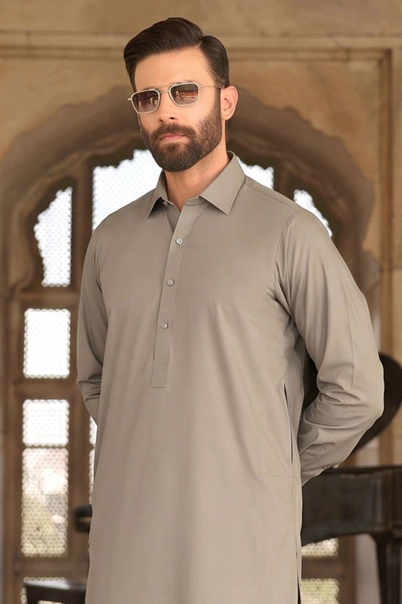 Light Brown Wash & Wear Shalwar Kameez thumbnail