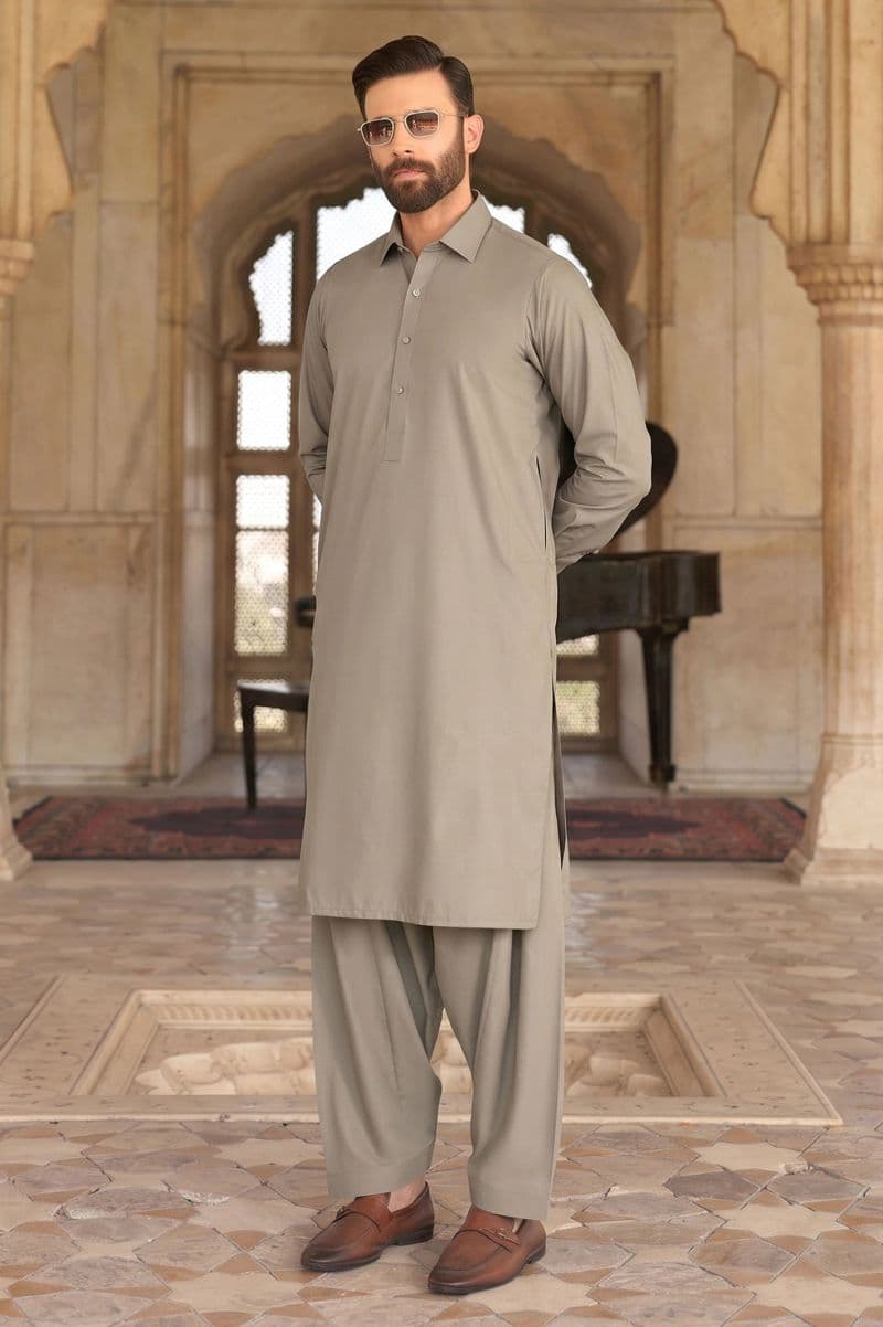 Light Brown Wash & Wear Shalwar Kameez thumbnail
