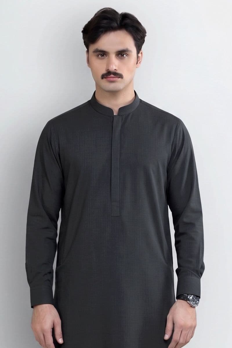 Charcoal Wash & Wear Shalwar Kameez thumbnail