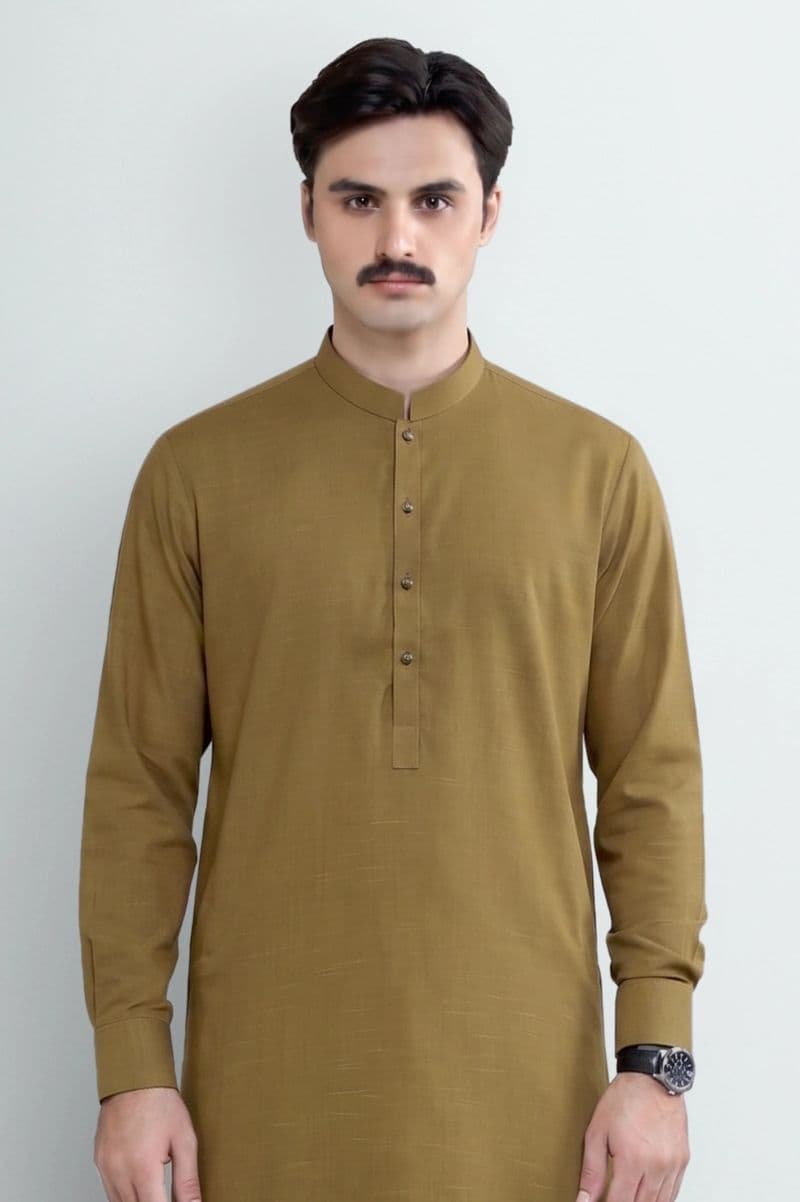 Brown Wash & Wear Shalwar Kameez thumbnail