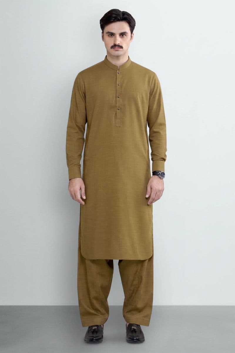 Brown Wash & Wear Shalwar Kameez thumbnail