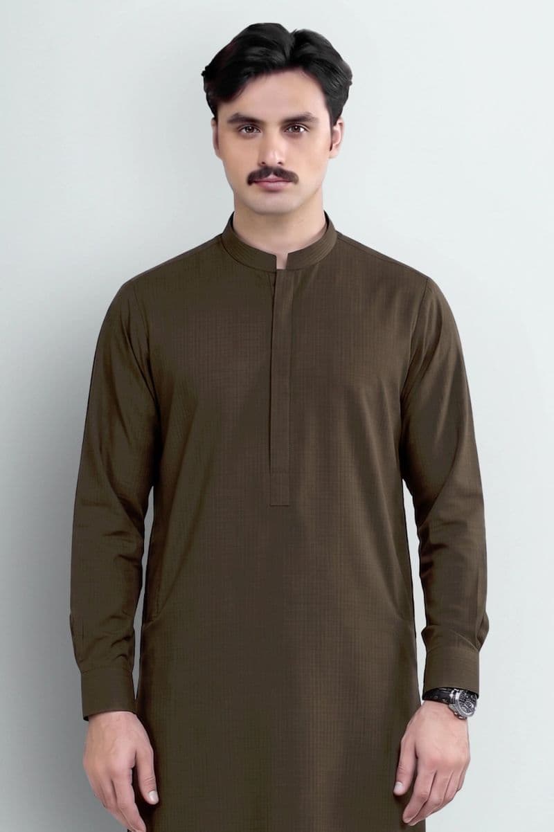 Dark Brown Wash & Wear Shalwar Kameez thumbnail