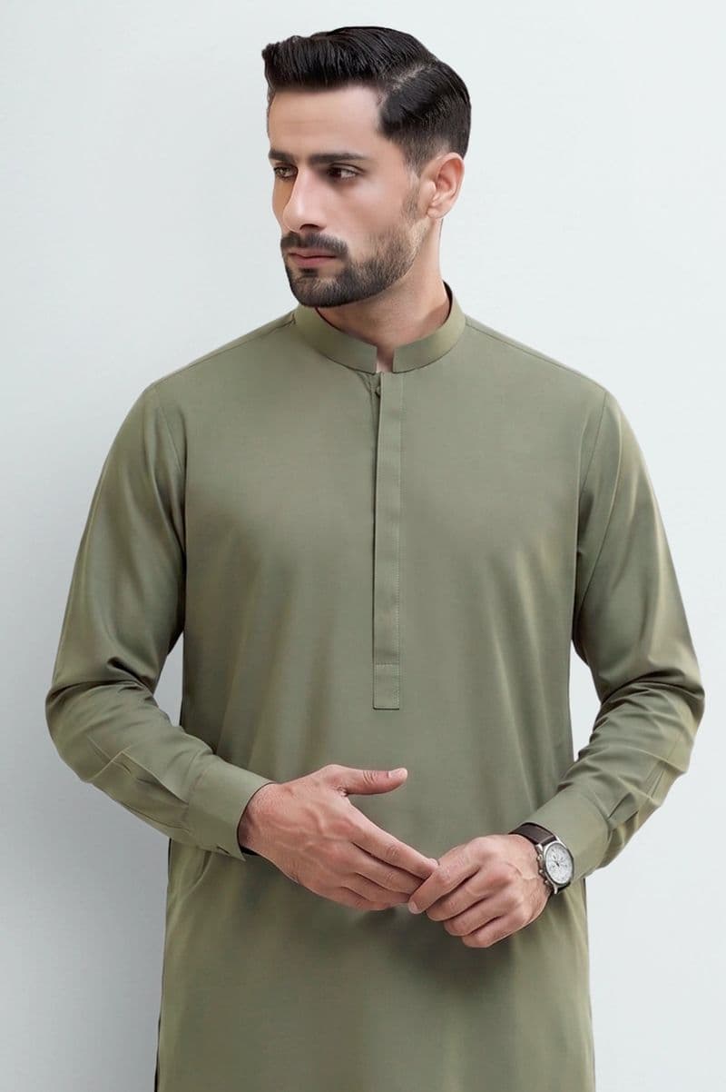 Light Green Wash & Wear Shalwar Kameez thumbnail