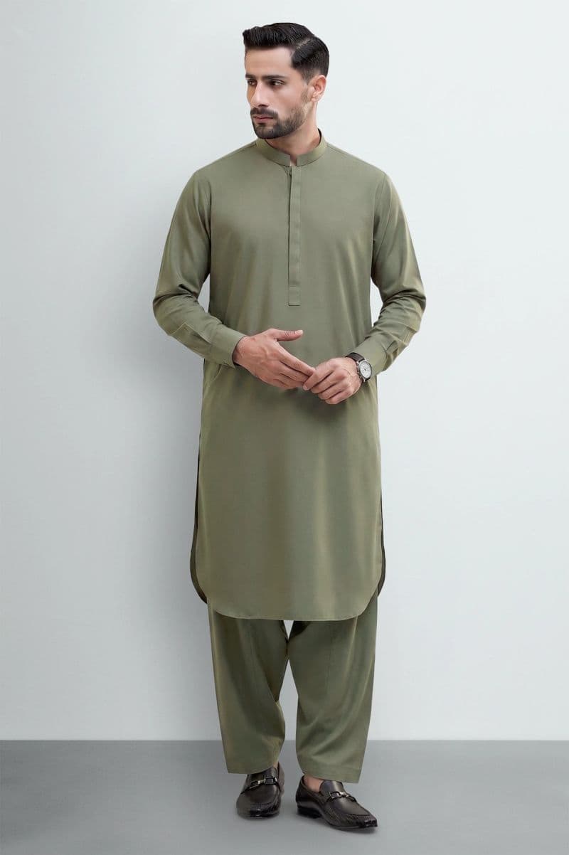 Light Green Wash & Wear Shalwar Kameez thumbnail
