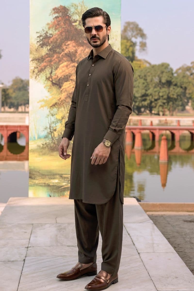 Medium Brown Wash & Wear Shalwar Kameez thumbnail