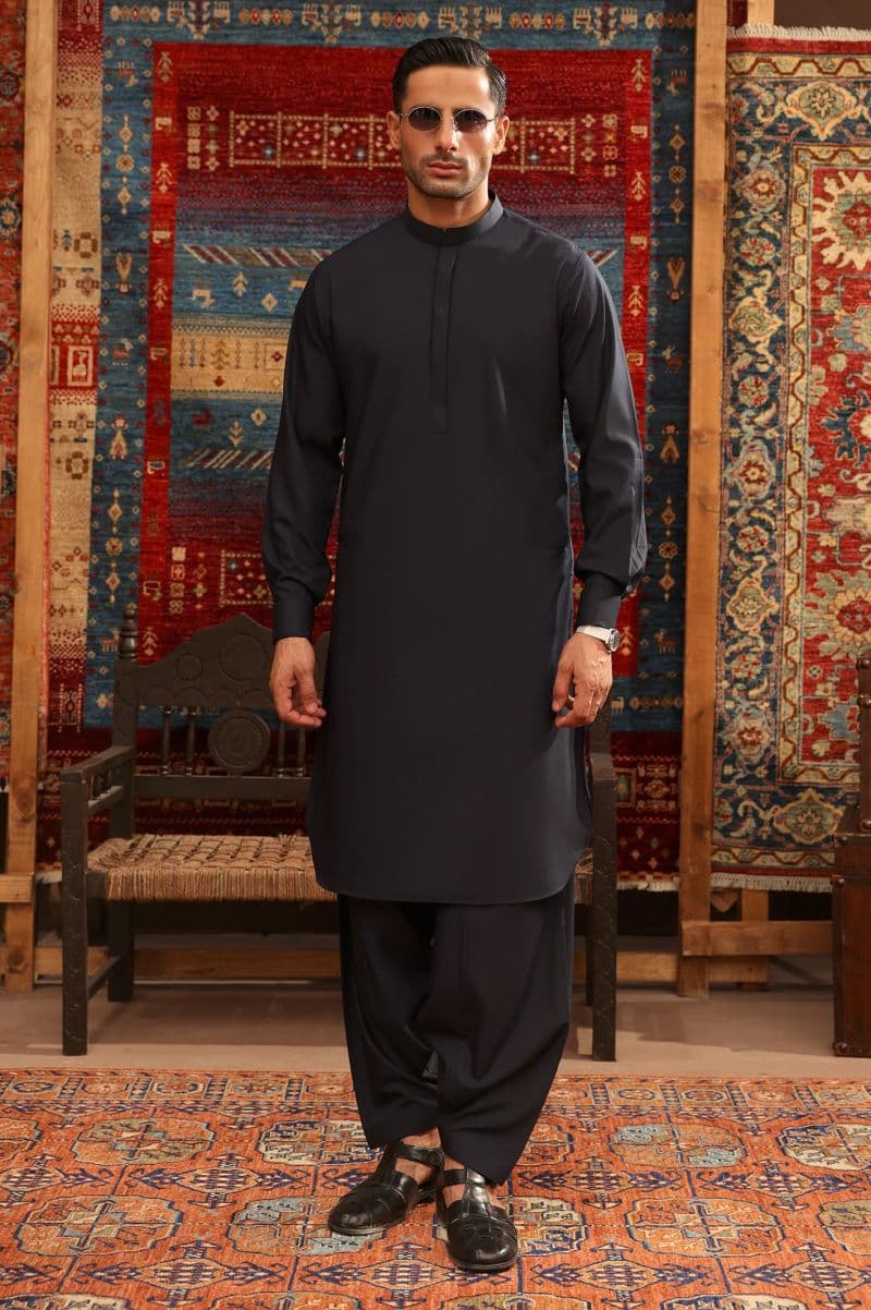 Black Wash & Wear Shalwar Kameez thumbnail