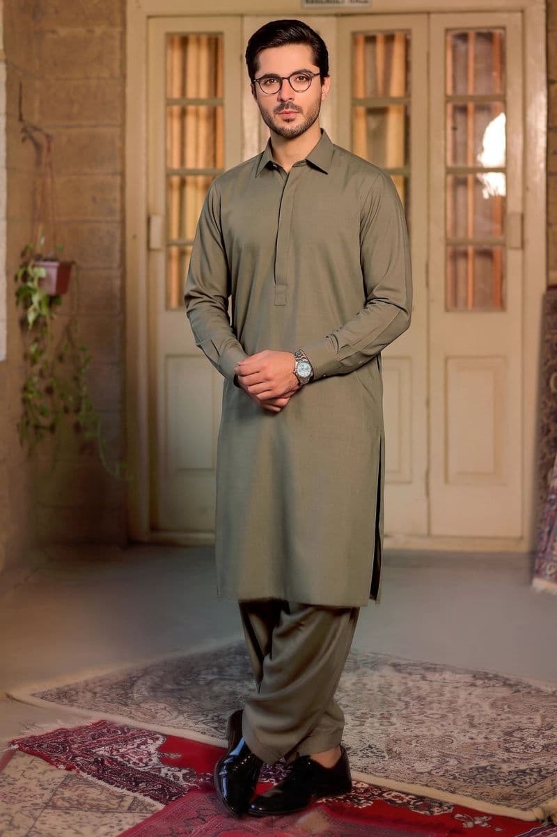 Dark Brown Wash & Wear Shalwar Kameez thumbnail