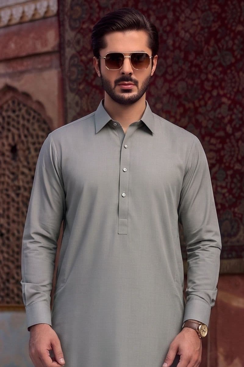 Beige Wash & Wear Shalwar Kameez thumbnail