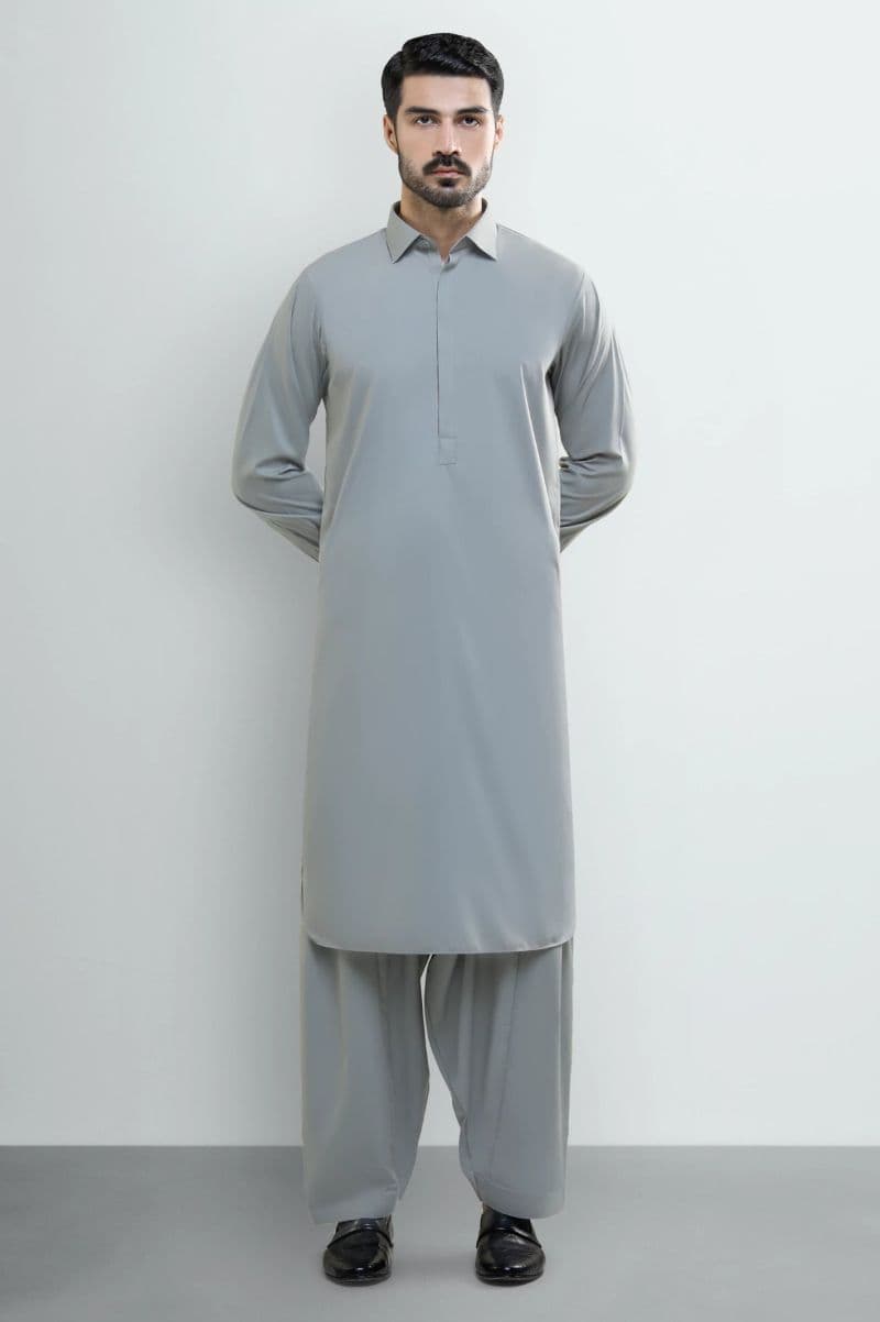 Olive Wash & Wear Shalwar Kameez thumbnail