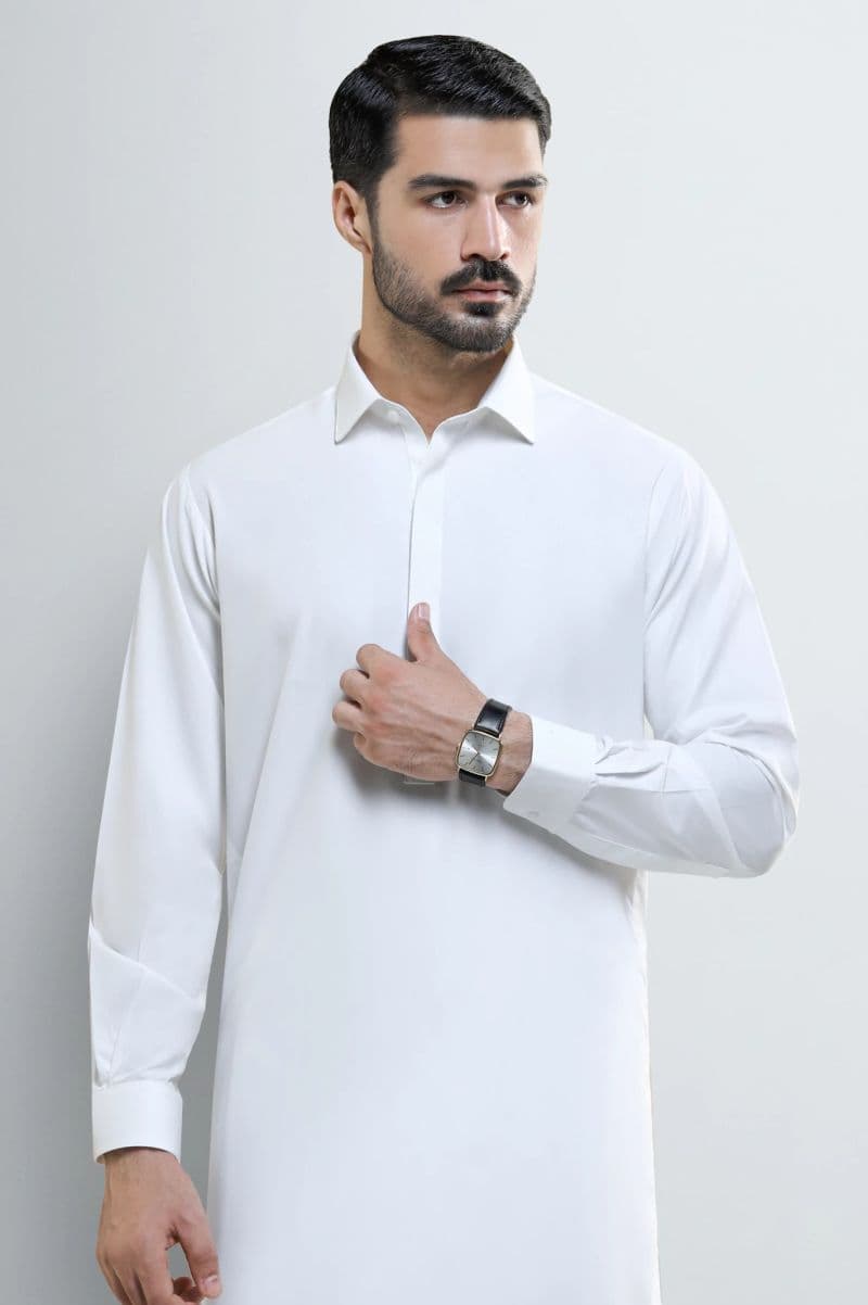Off White Wash & Wear Shalwar Kameez thumbnail