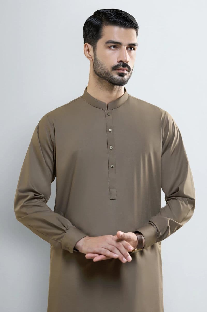 Light Brown Wash & Wear Shalwar Kameez thumbnail