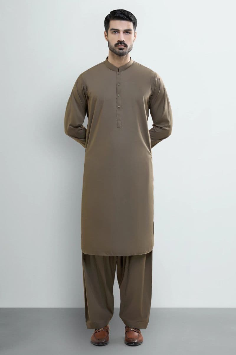 Light Brown Wash & Wear Shalwar Kameez thumbnail