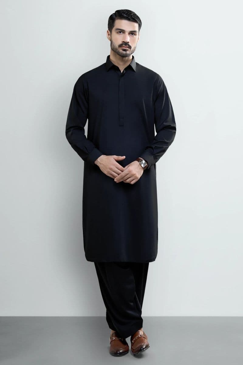 Black Wash & Wear Shalwar Kameez thumbnail