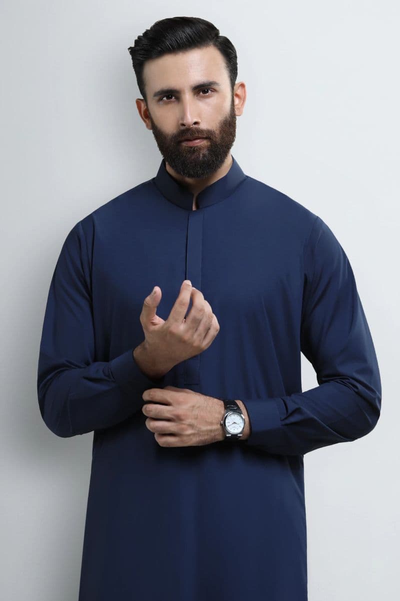 Medium Blue Wash & Wear Shalwar Kameez thumbnail