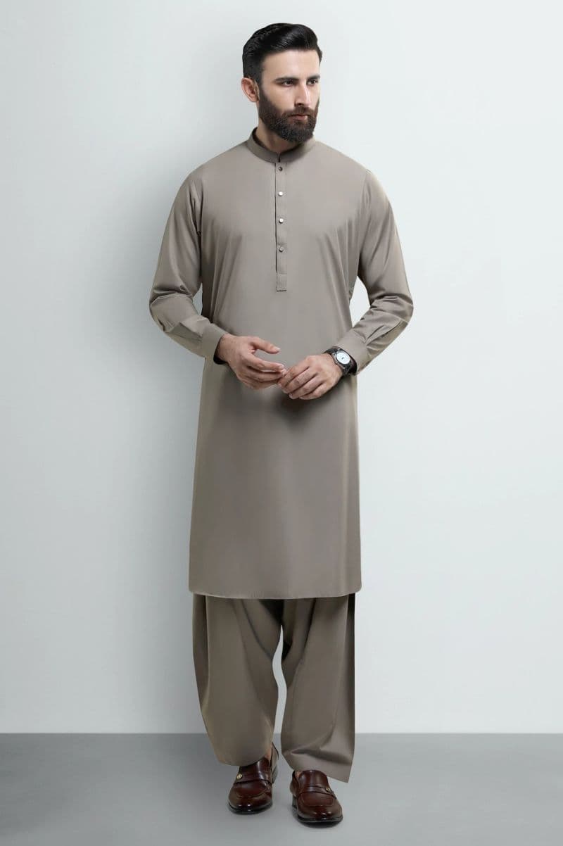 Beige Wash & Wear Shalwar Kameez thumbnail