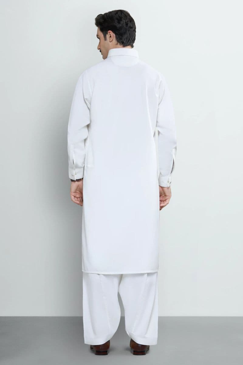 Off White Wash Wear Shalwar Kameez thumbnail