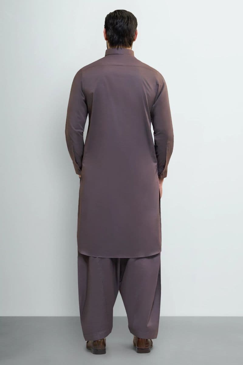 Coffee Brown Cotton Shalwar Kameez thumbnail