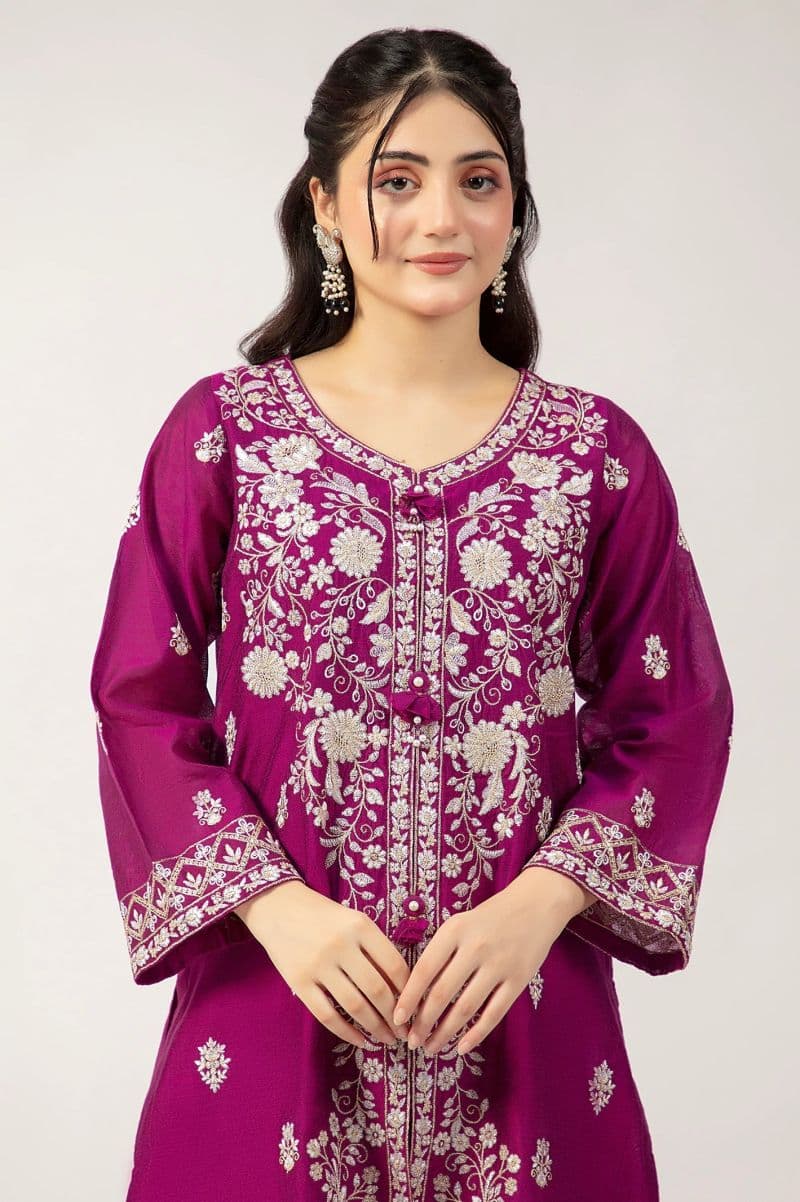 Dark Pink Embroidered 2PC thumbnail