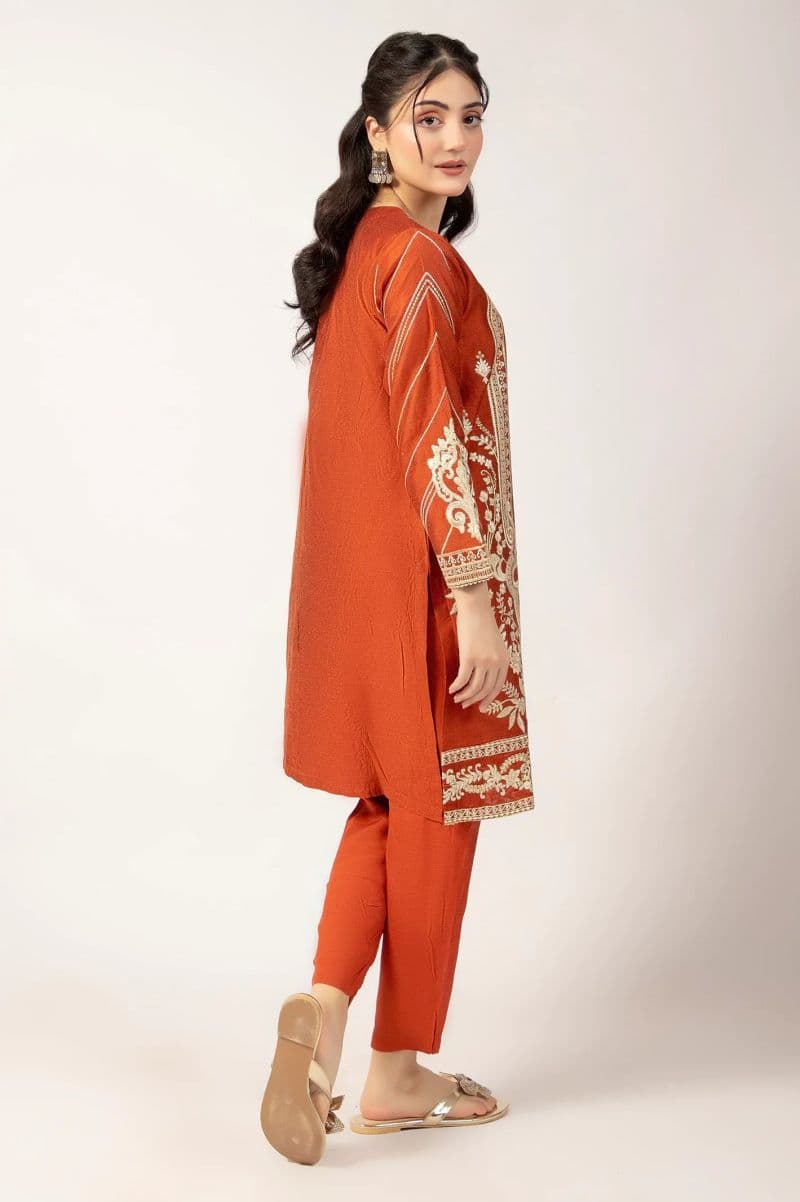 Khaddi Net Rust Embroidered 2PC thumbnail