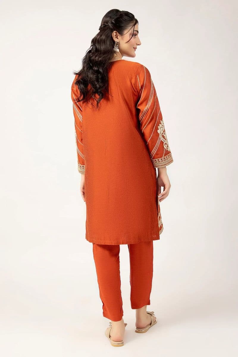 Khaddi Net Rust Embroidered 2PC thumbnail