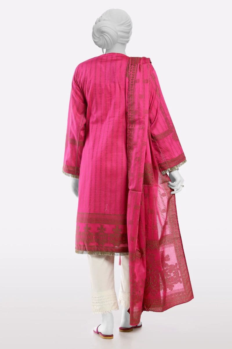 Pink Purple Embroidered Kurti With Dupatta thumbnail