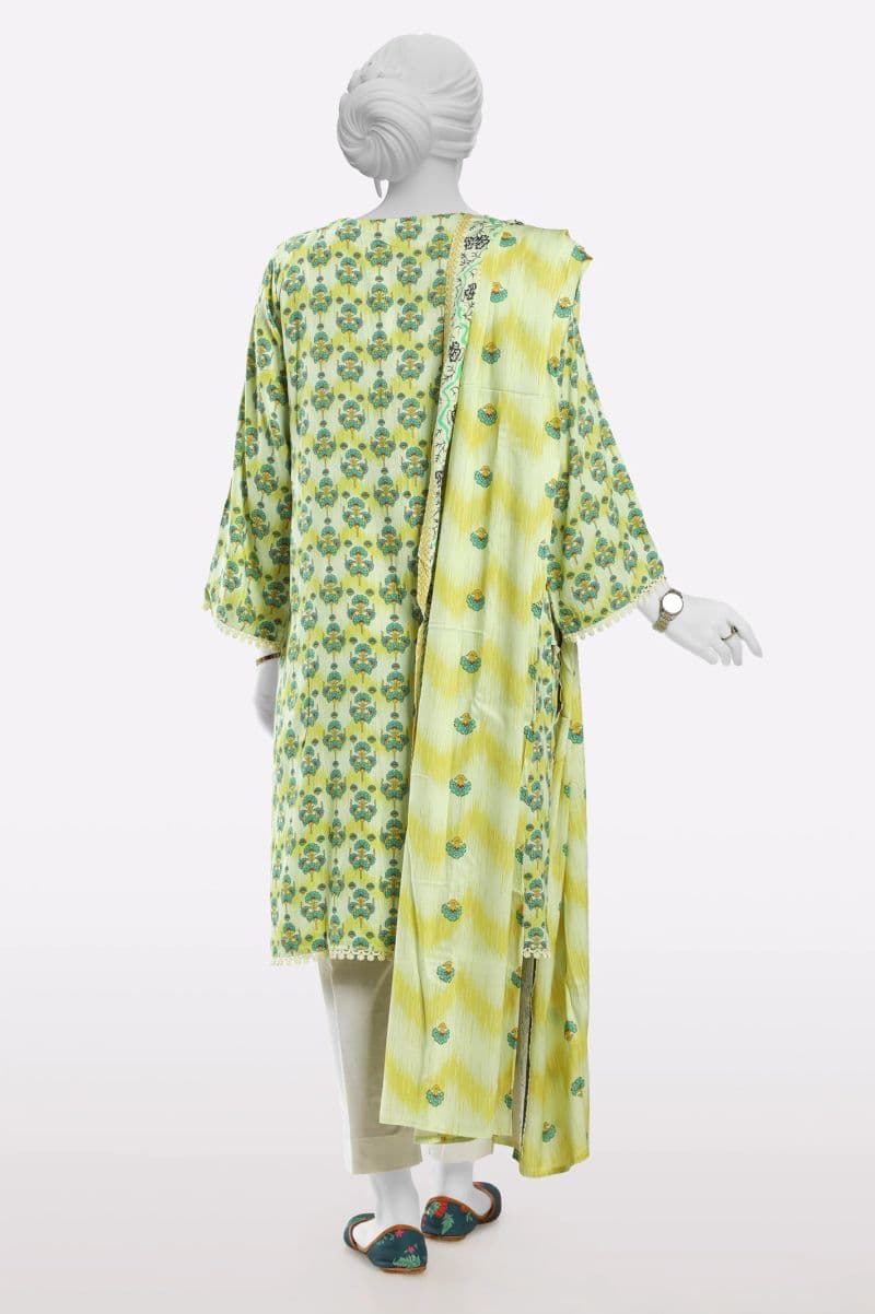 Light Green Printed Kurti With Dupatta thumbnail