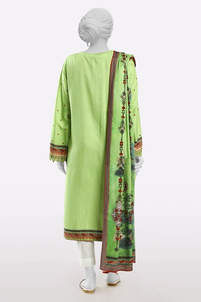 Green Printed Kurti With Dupatta thumbnail