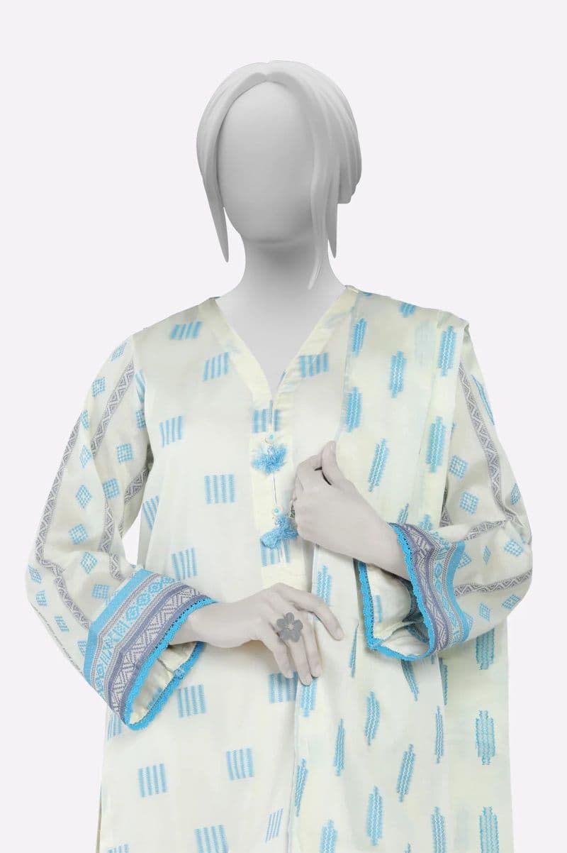 White Jacquard 2PC thumbnail