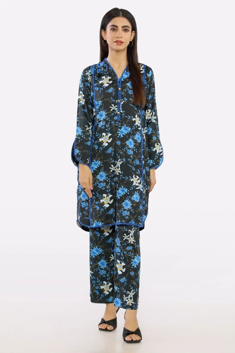 2PC Black Ready To Wear Printed Suit thumbnail