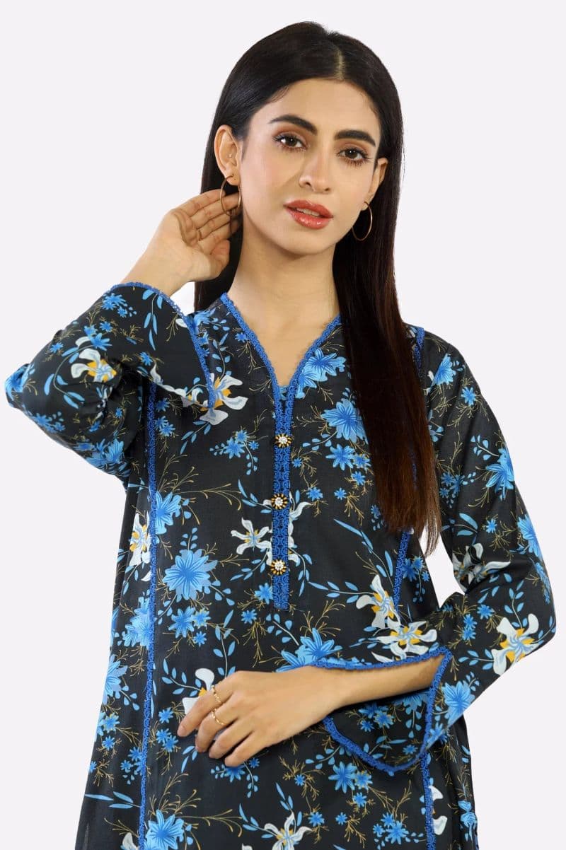 2PC Black Ready To Wear Printed Suit thumbnail