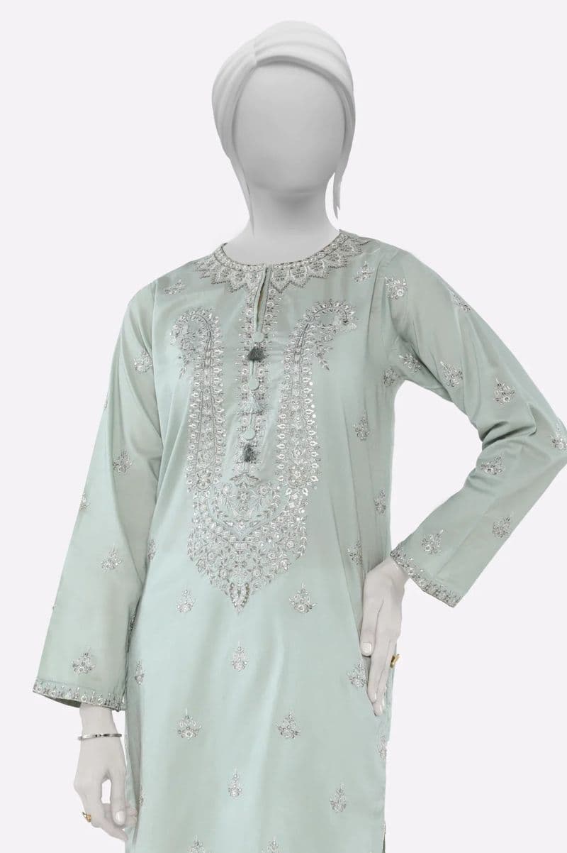 Grey Embroidered Kurti
