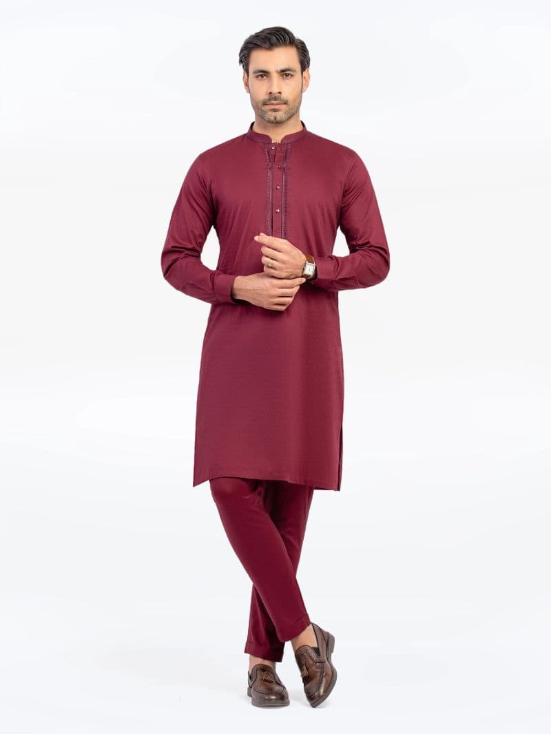 Embroidered Cotton Kurta Pajama - EMTKPT5-065 thumbnail