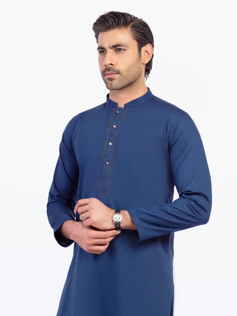 Embroidered Cotton Kurta Pajama - EMTKPT5-064