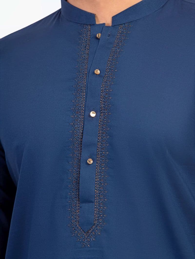 Embroidered Cotton Kurta Pajama - EMTKPT5-064