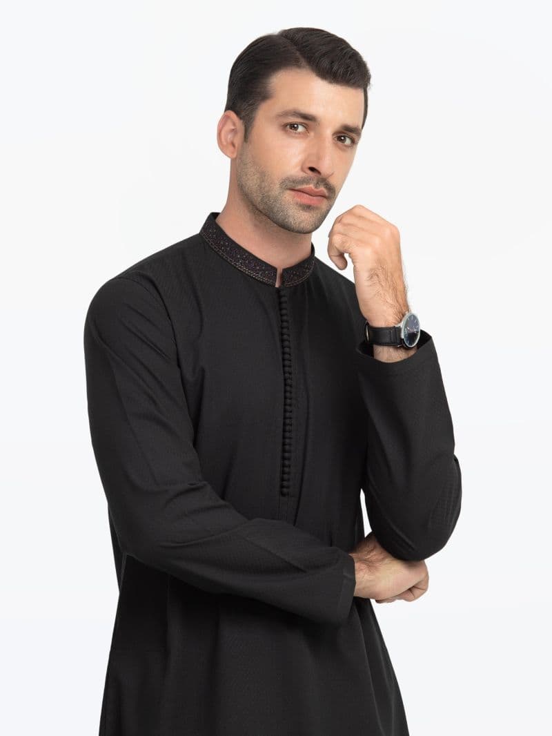 Embroidered Dobby Kurta - EMTK5-99549 thumbnail