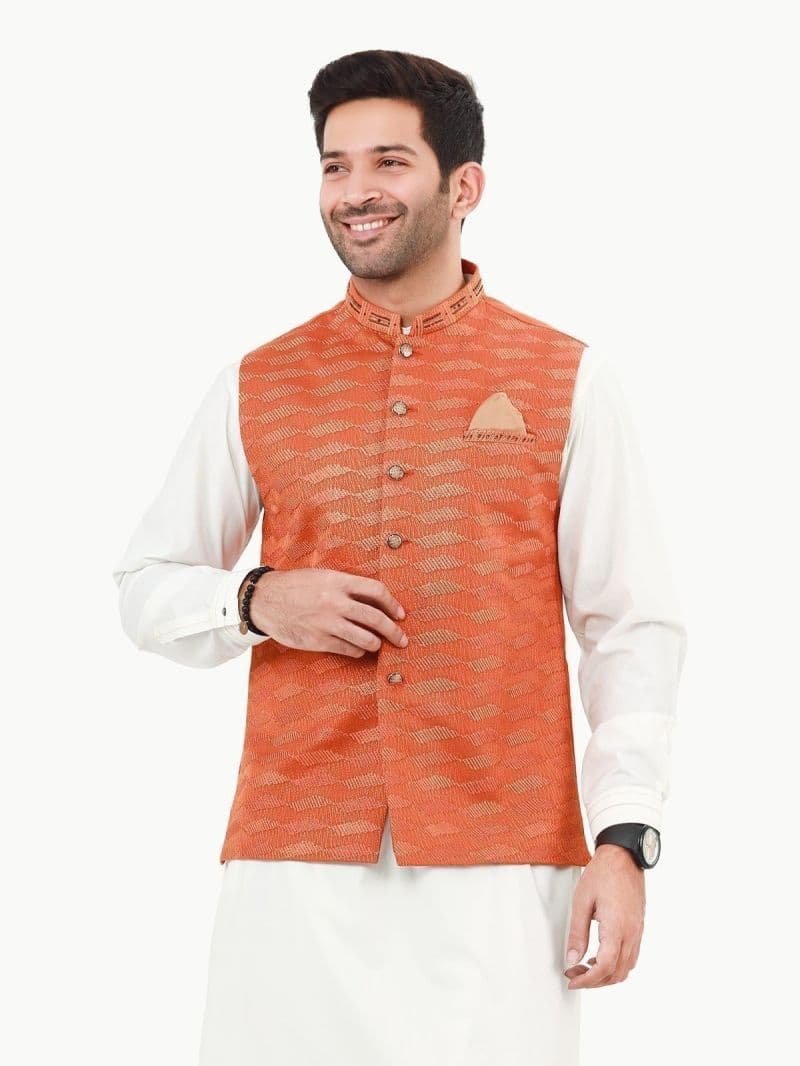 Embroidered Khaddar Waistcoat - EMTWCC22-126