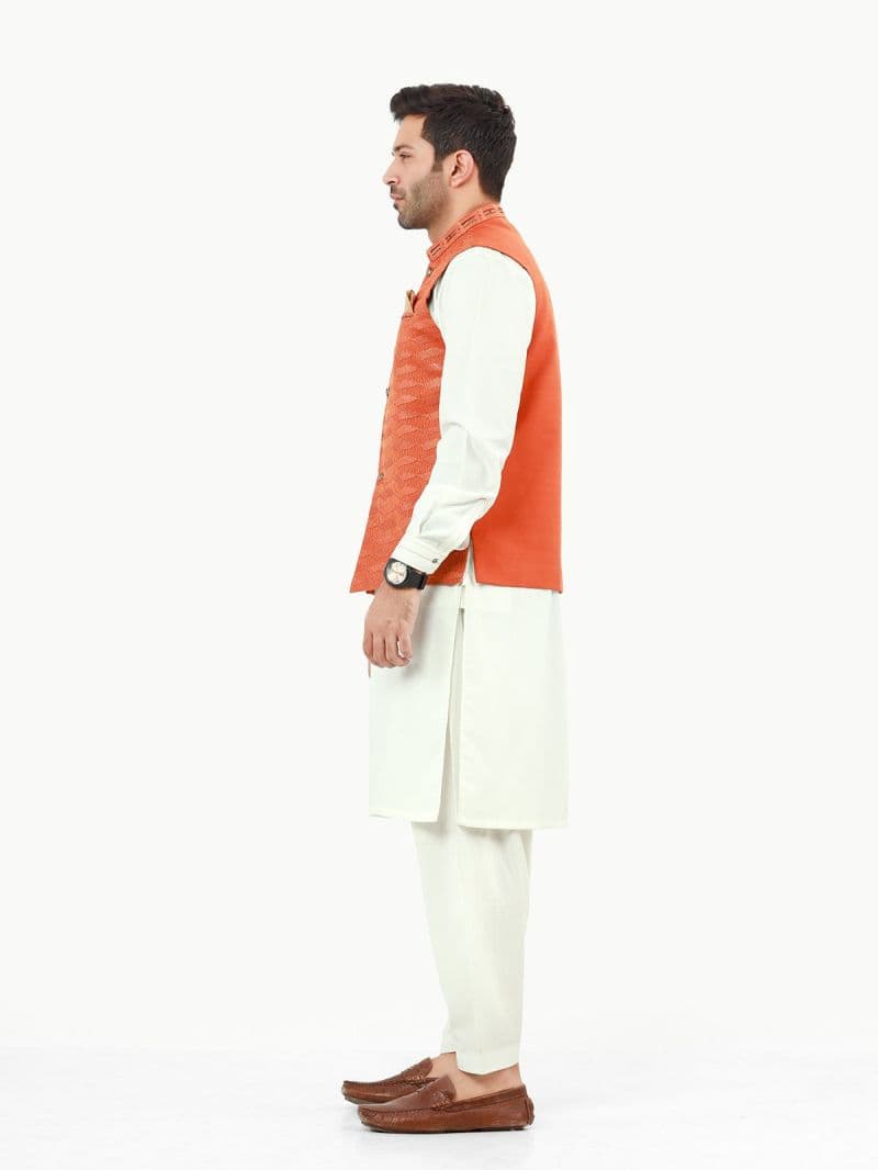 Embroidered Khaddar Waistcoat - EMTWCC22-126