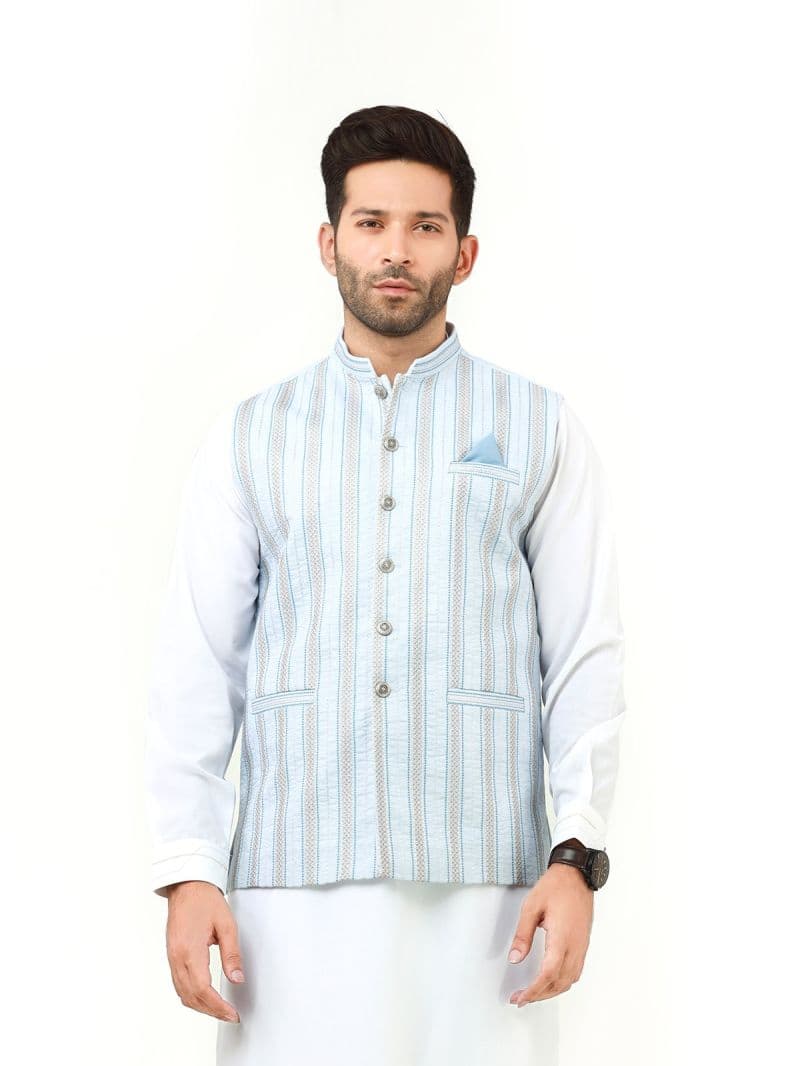 Embroidered Cotton Waistcoat - EMTWCC21-093 thumbnail