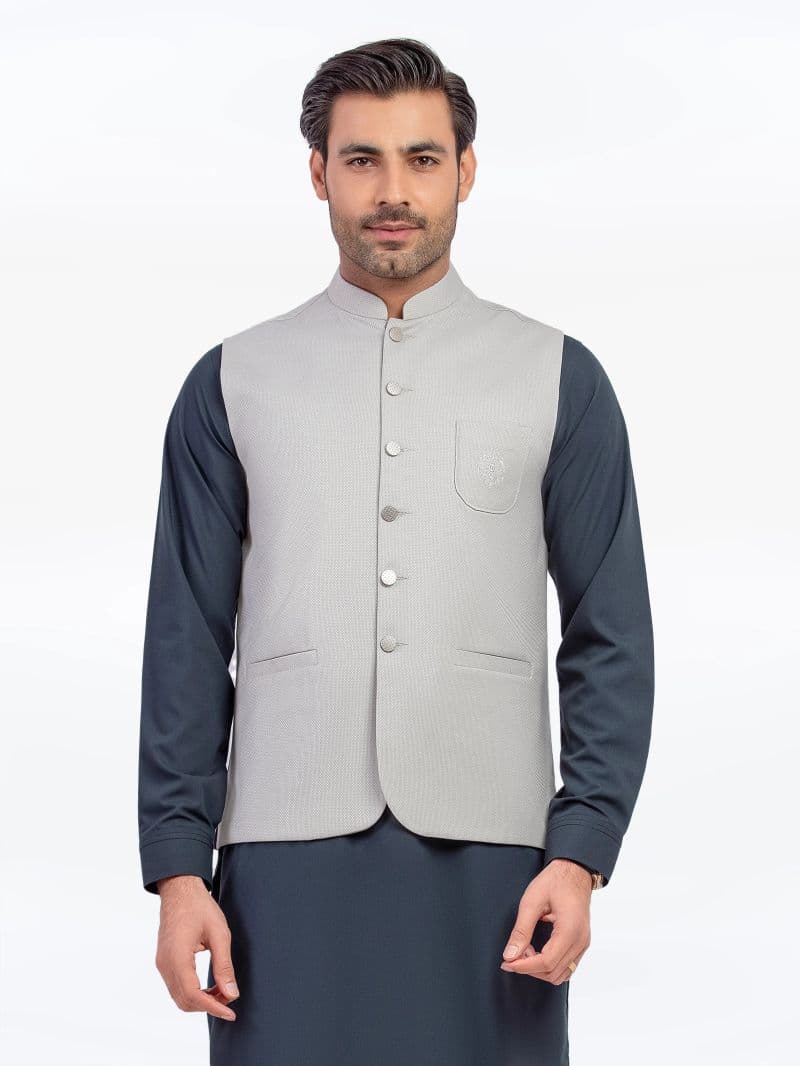 Embroidered Dobby Waistcoat - EMTWC5-35954