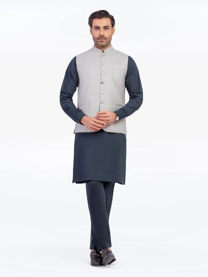 Embroidered Dobby Waistcoat - EMTWC5-35954