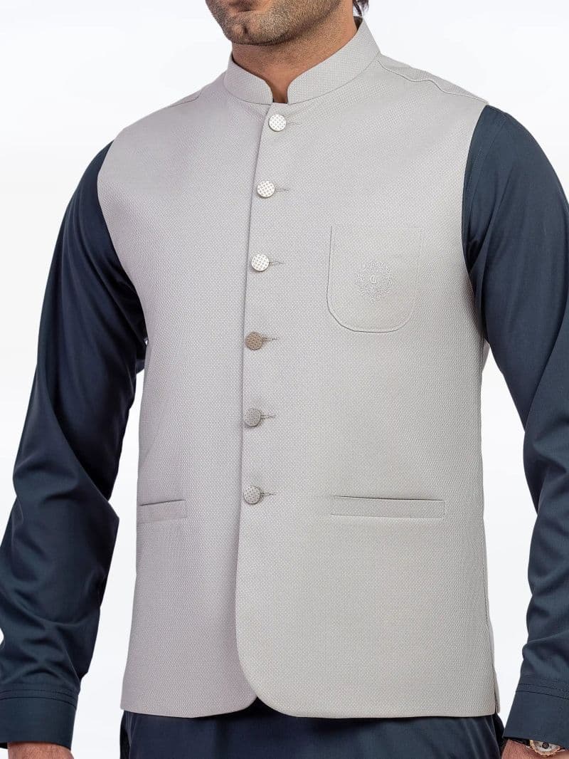 Embroidered Dobby Waistcoat - EMTWC5-35954