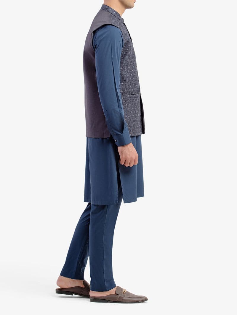 Embroidered Jacquard Waistcoat - EMTWC5-35959 thumbnail
