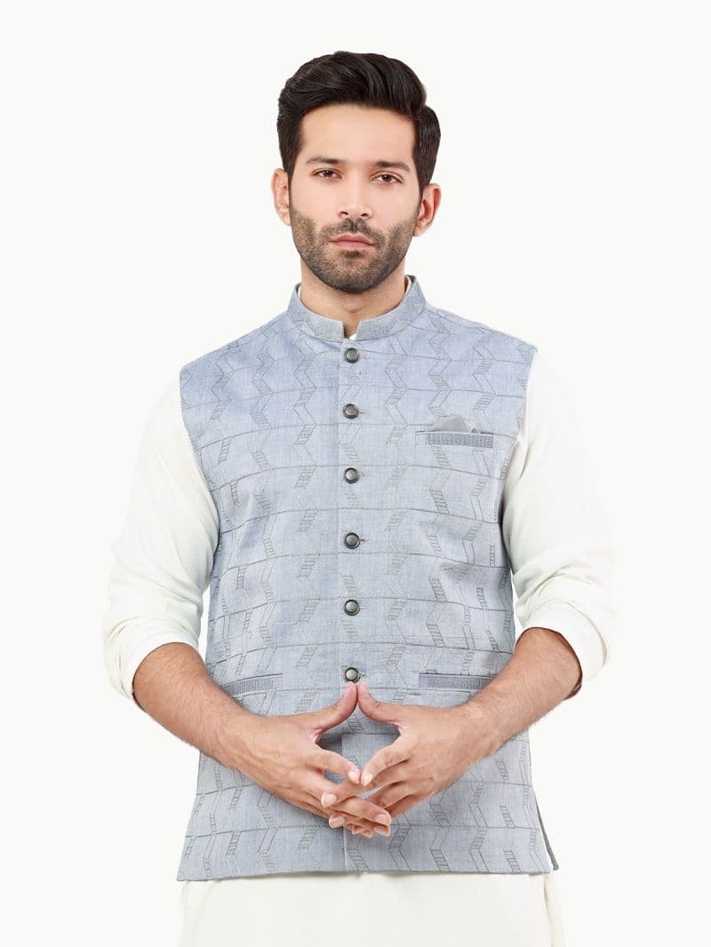 Embroidered Cotton Waistcoat - EMTWCC22-144