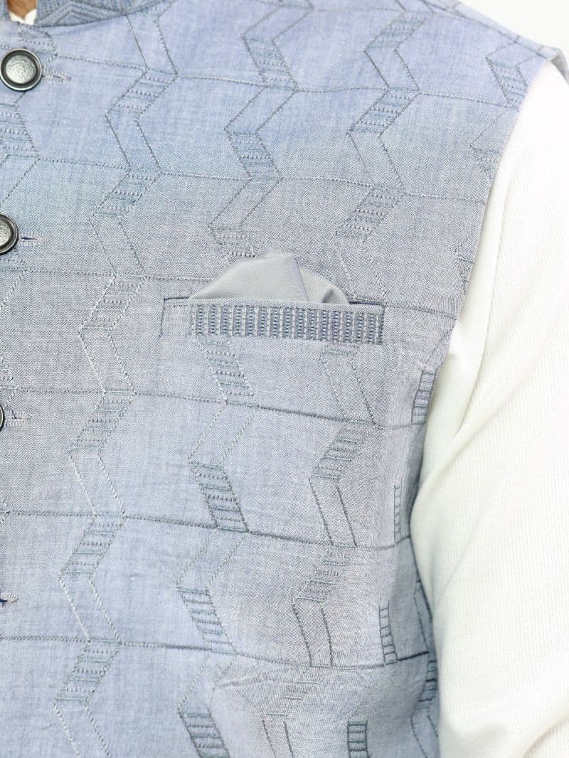 Embroidered Cotton Waistcoat - EMTWCC22-144