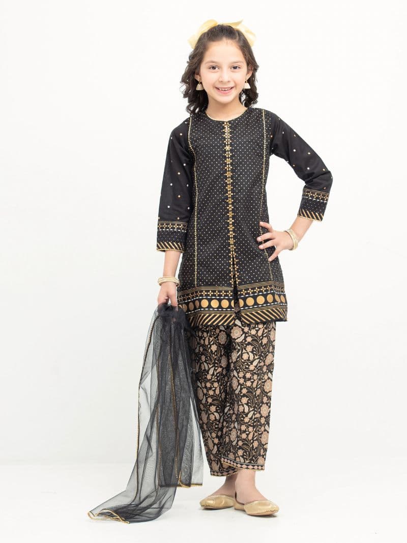 Block Print Cambric Suit - EGTKP5-70816-3P thumbnail