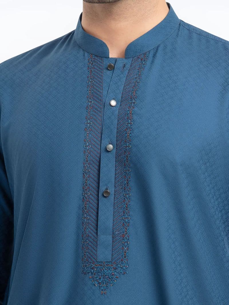 Embroidered Dobby Kurta - EMTK5-99526 thumbnail