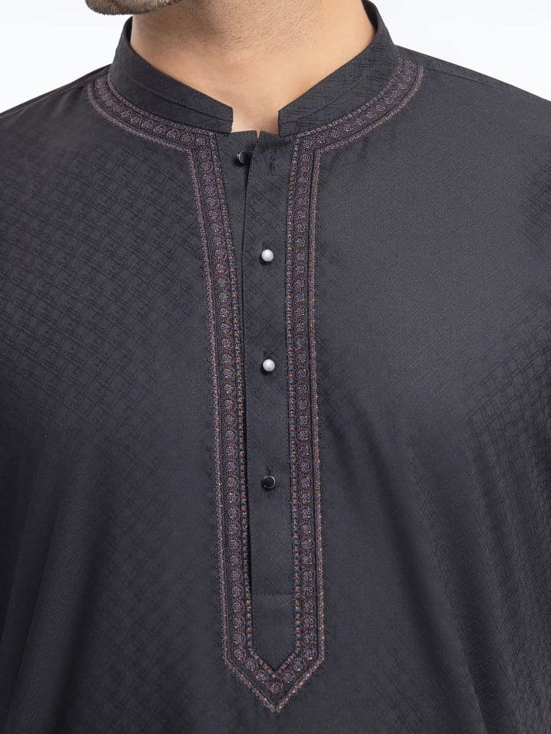 Embroidered Dobby Kurta - EMTK5-99529 thumbnail