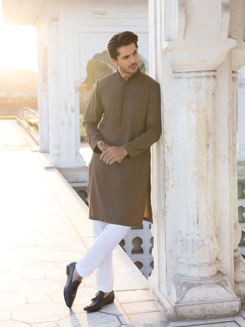 Embroidered Dobby Kurta - EMTK5-99530 thumbnail