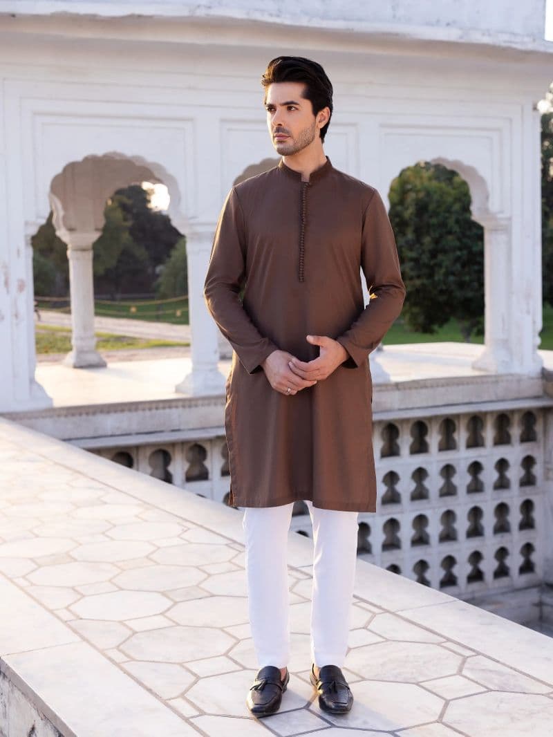 Embroidered Dobby Kurta - EMTK5-99530 thumbnail
