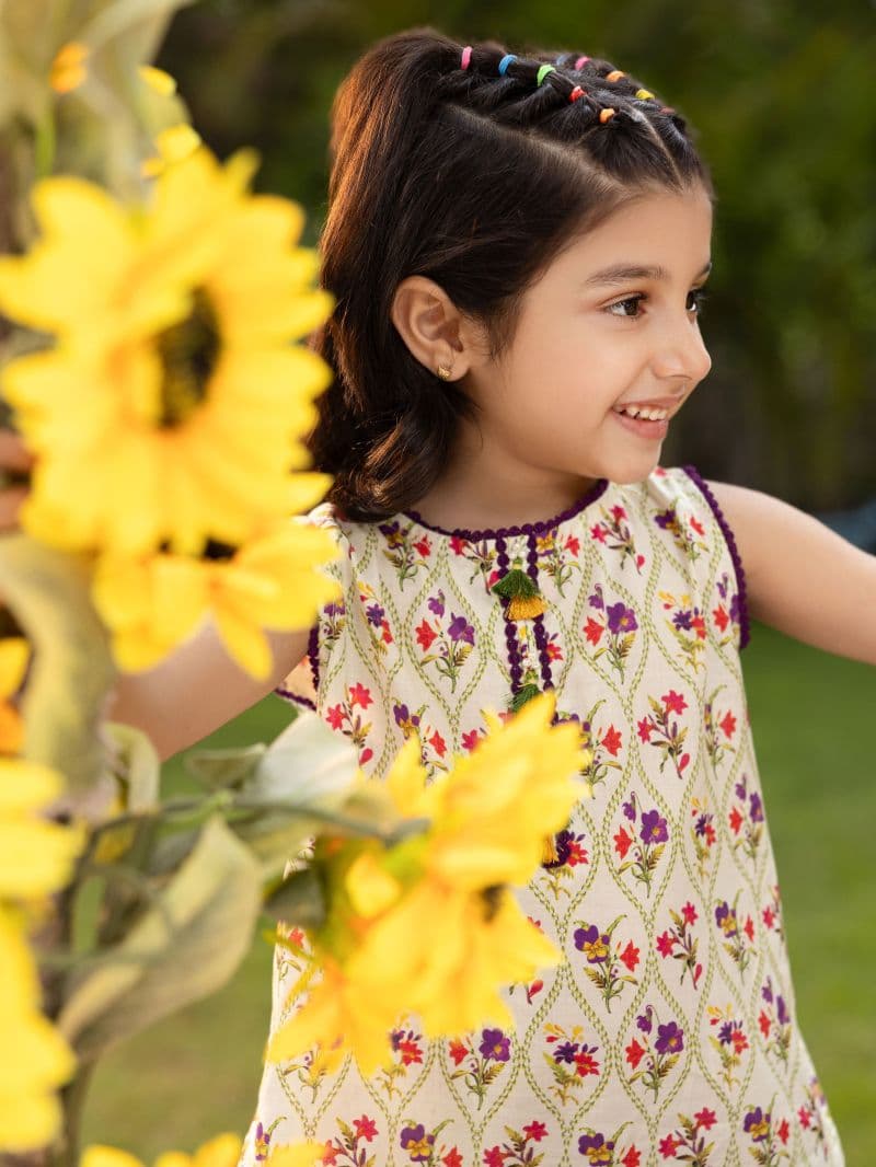 Printed Cambric Gharara Suit - EGTKP5-70988ST thumbnail